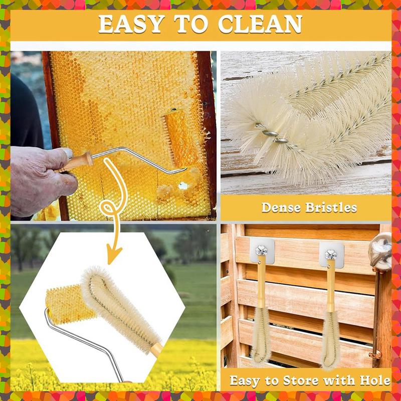 

Promotion! 4 Pcs Honey Extractor Uncapping Needle Roller Tool With Wood Handle For Beekeeper, Honey Extractor Spinner Easy Insta