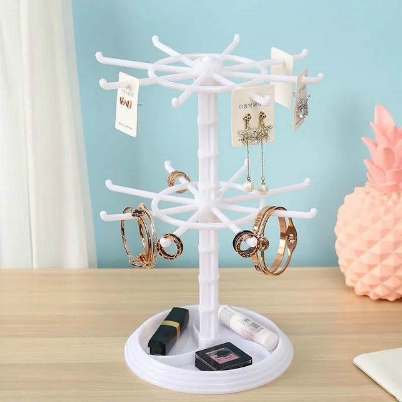 Rotating Earring Storage Rack Female Earring Pendant Jewelry Rack Finishing Bracelet Storage Box Earring Display Rack