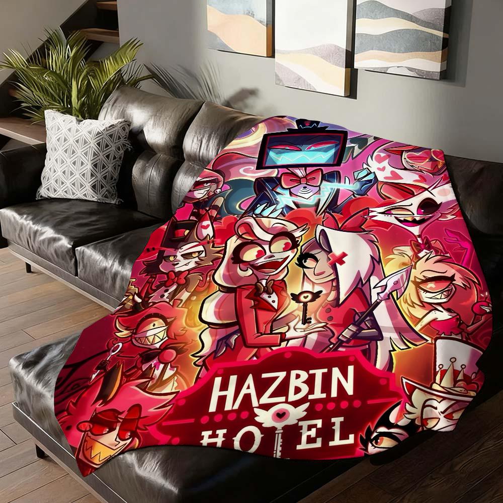 Anime H Hazbin H Hotel Blanket Soft and Skin Friendly For Couch Bed Napping Bedspread All Seasons Comforter