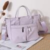 Casual Oxford Cloth Crossbody Bag Solid Color Canvas Tote Bag Nylon Cloth Handbag  Unisex