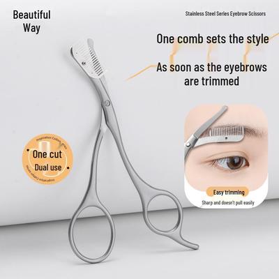 Narzędzie do stylizacji brwi Beauty Method ze stali nierdzewnej z grzebieniem i nożyczkami dla początkujących
