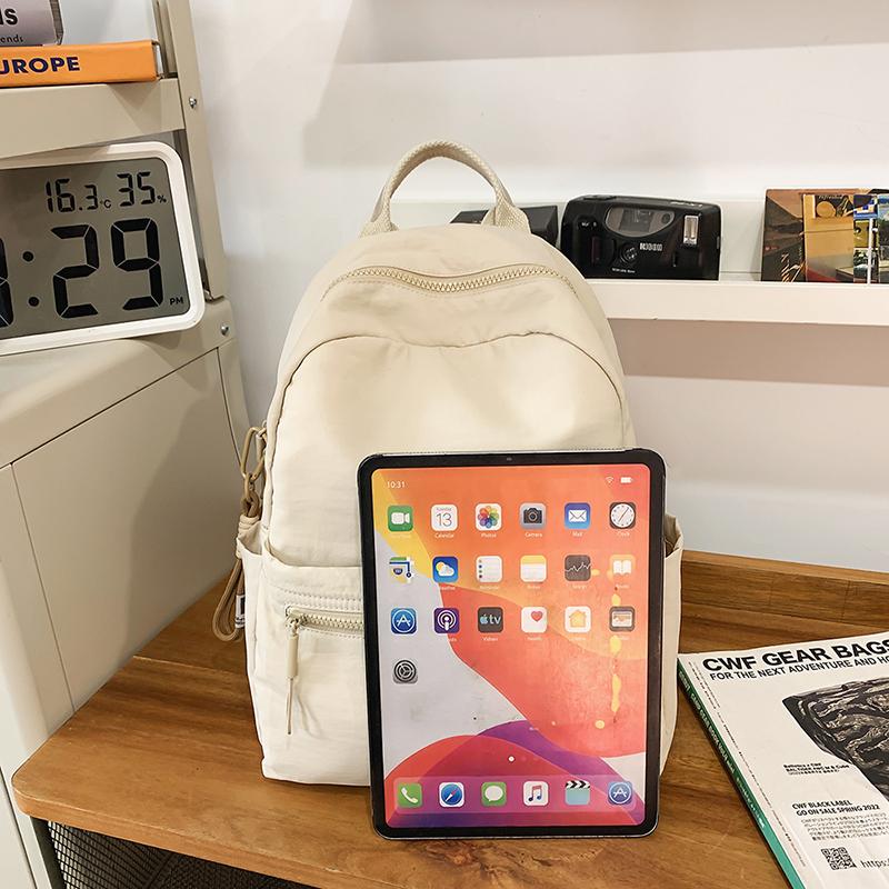 Školní batoh ve stylu college Dámský jednobarevný velkokapacitní batoh na dojíždění Pánský lehký batoh