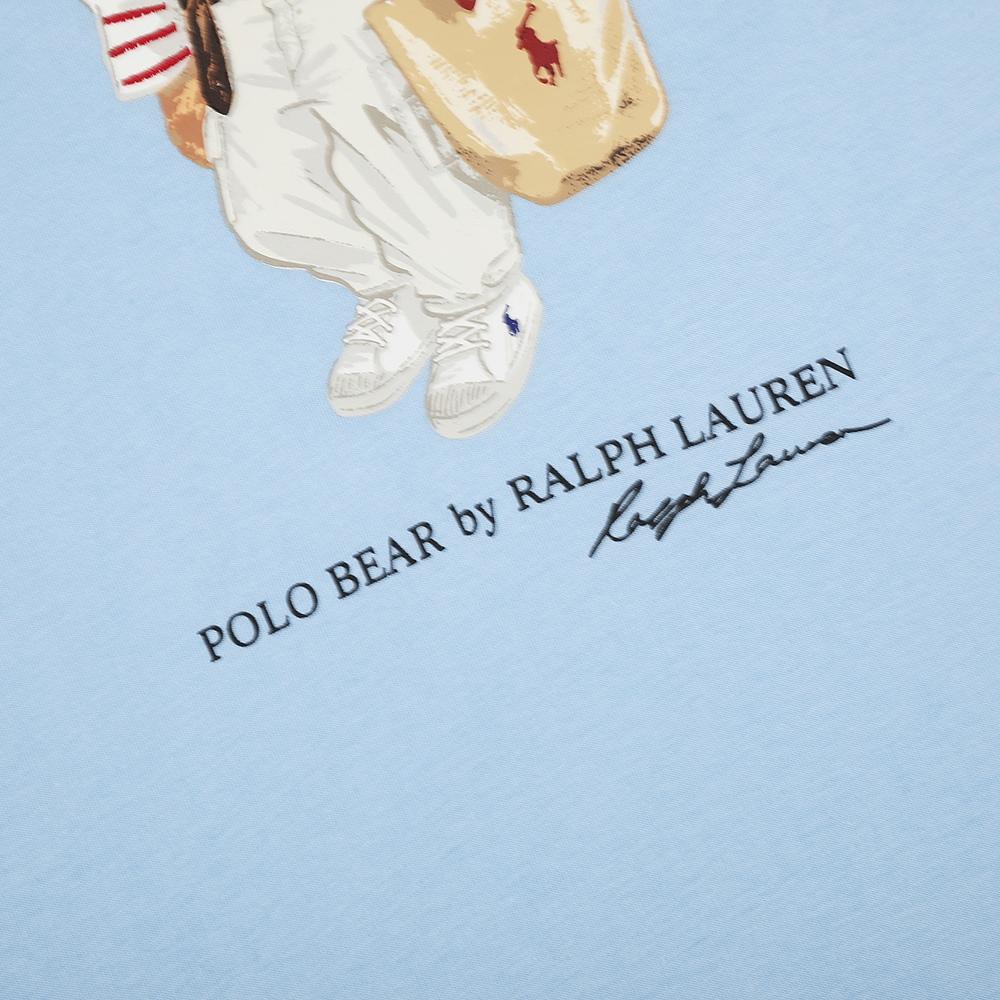 Ralph Lauren Summer Men's and Women's 100% Cotton Polo Bear T-Shirt with Fashion Striped Bear Print & Signature