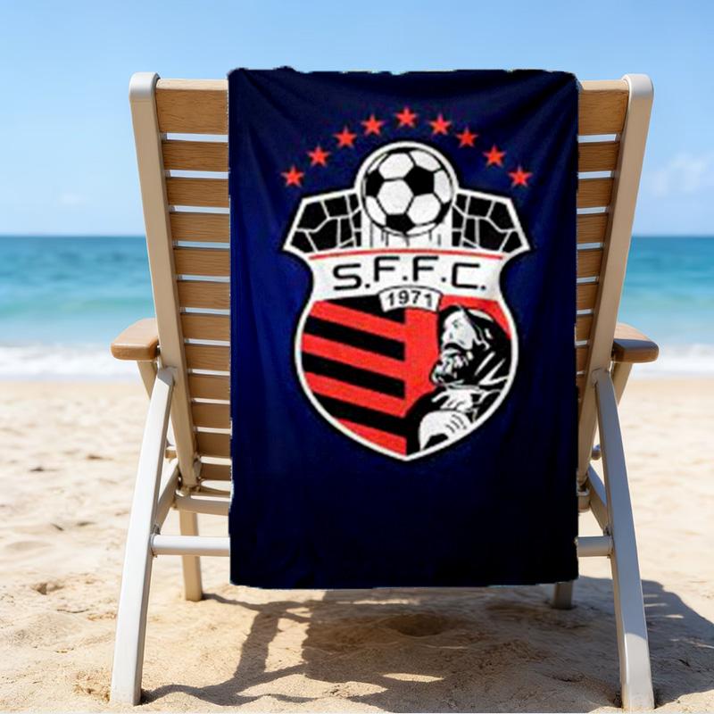 Soccer Team Crest Design Printed Beach Towel, Super Soft Microfiber, Perfect Gift Birthday, for Pool, Beach, Travel, for family and friends