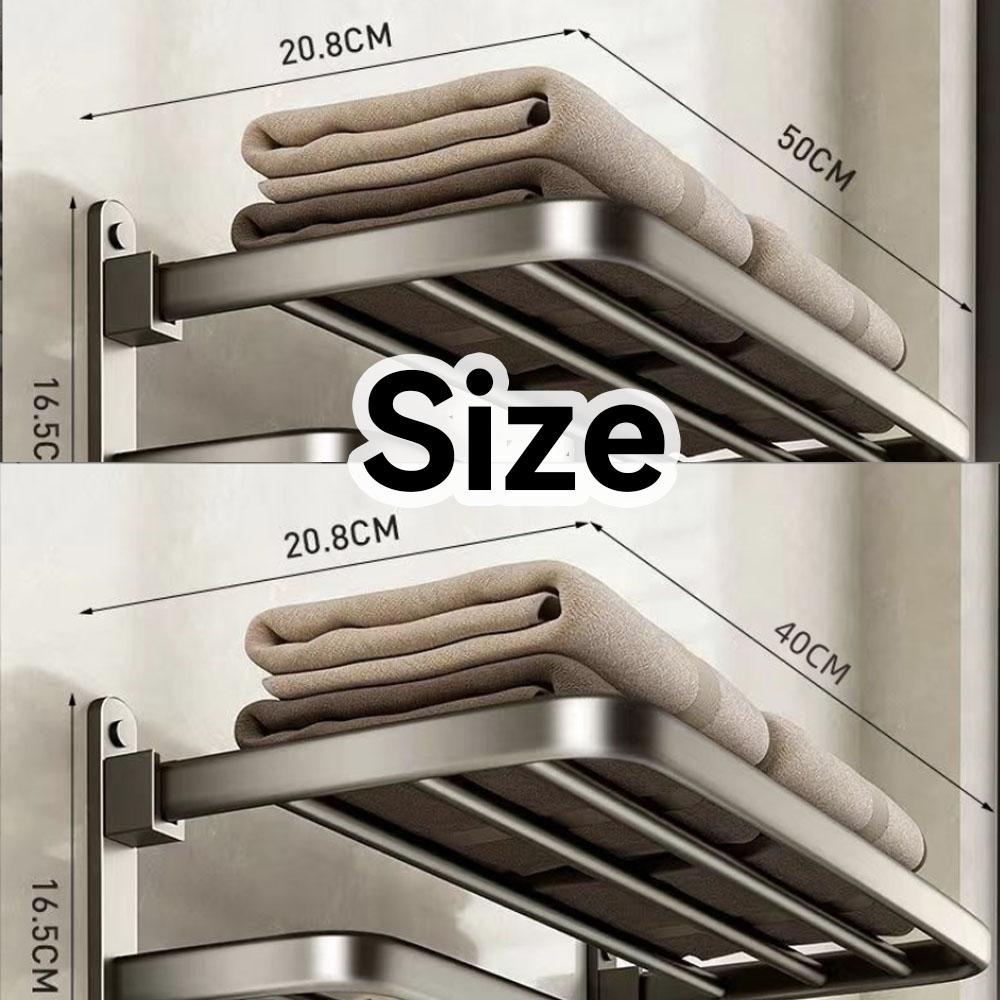 Bathroom Towel Rack No Punching Bathroom Storage Rack Wall-mounted Foldable Bath Towel Storage Rack