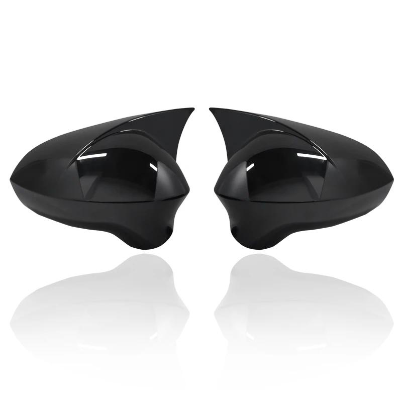 Für SEAT Leon MK2 1P Ibiza MK4 6J 2008-2017 Glänzend Schwarz/Kohlefaser Seitenspiegelabdeckkappen ABS-Kunststoff Auto-Außenzubehör