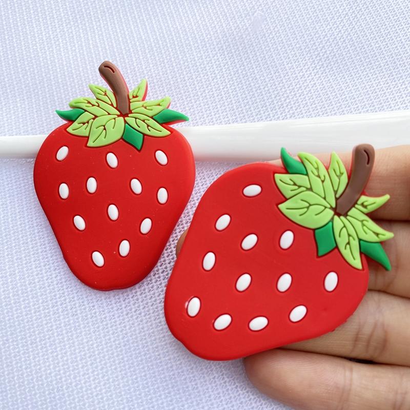 

6pcs cute PVC Big strawberry flexible glue Flat back DIY Scrapbook Embellishment Phone Craft Decoration D83A красный