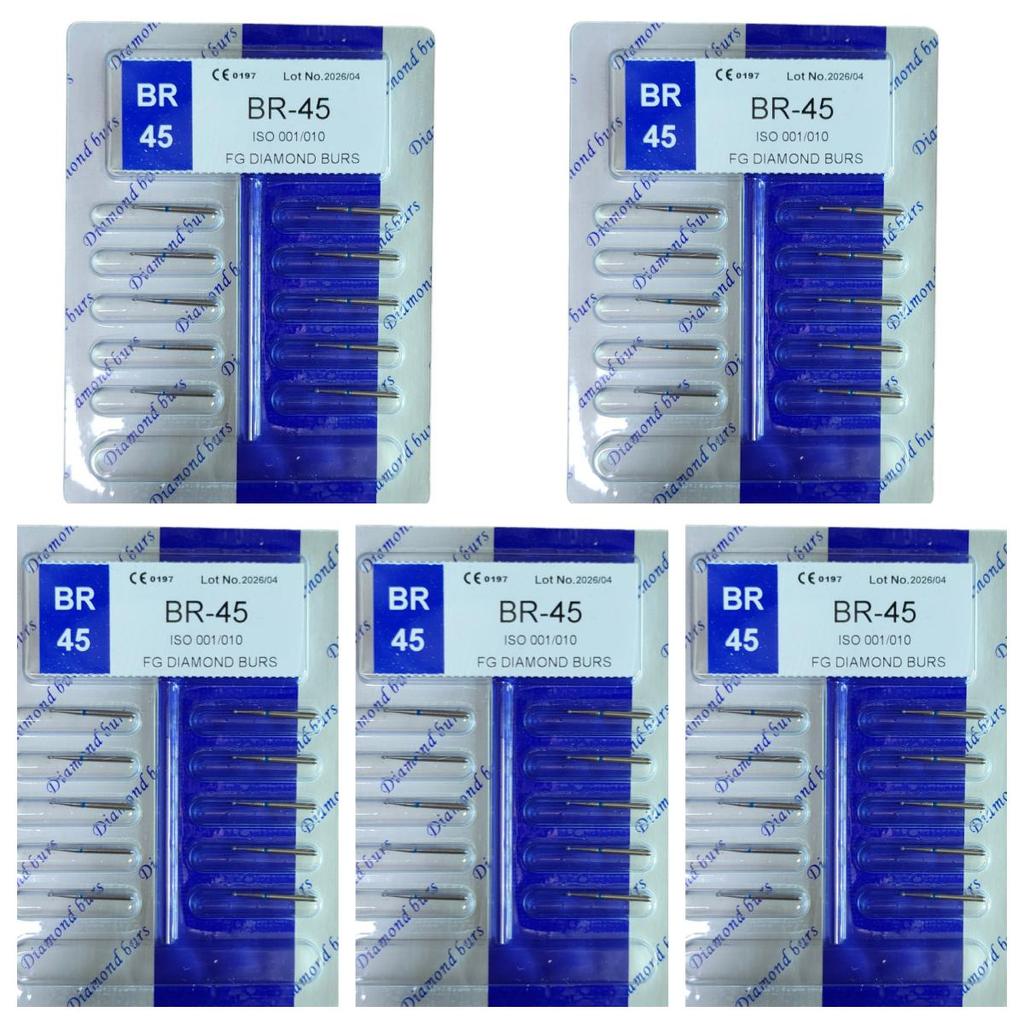 50pcs Dental High Speed Burs High Speed Handpiece Turbine Diamond Burs Diamond Polishing Tooth Preparation Dentist Material