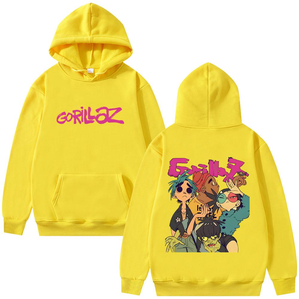 Gorillaz Hoodie Men Women Hip Hop Fashion Oversized Fleece Hoodies Men's Gothic Rock Alternative Hooded Sweatshirt