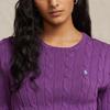 Polo Ralph Lauren SS24 Solid Color Cable Knit Slim Fit Long Sleeve Sweater Women Sweater Purple WMPOSWENC020897-500