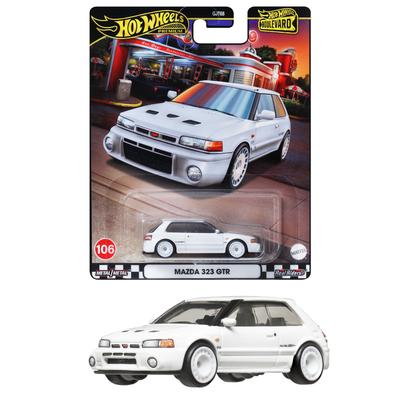 Auto Hot Wheels Boulevard Mazda 323 GTR, hračka, mini autíčko, pro děti od 3 let, bílé HRT59