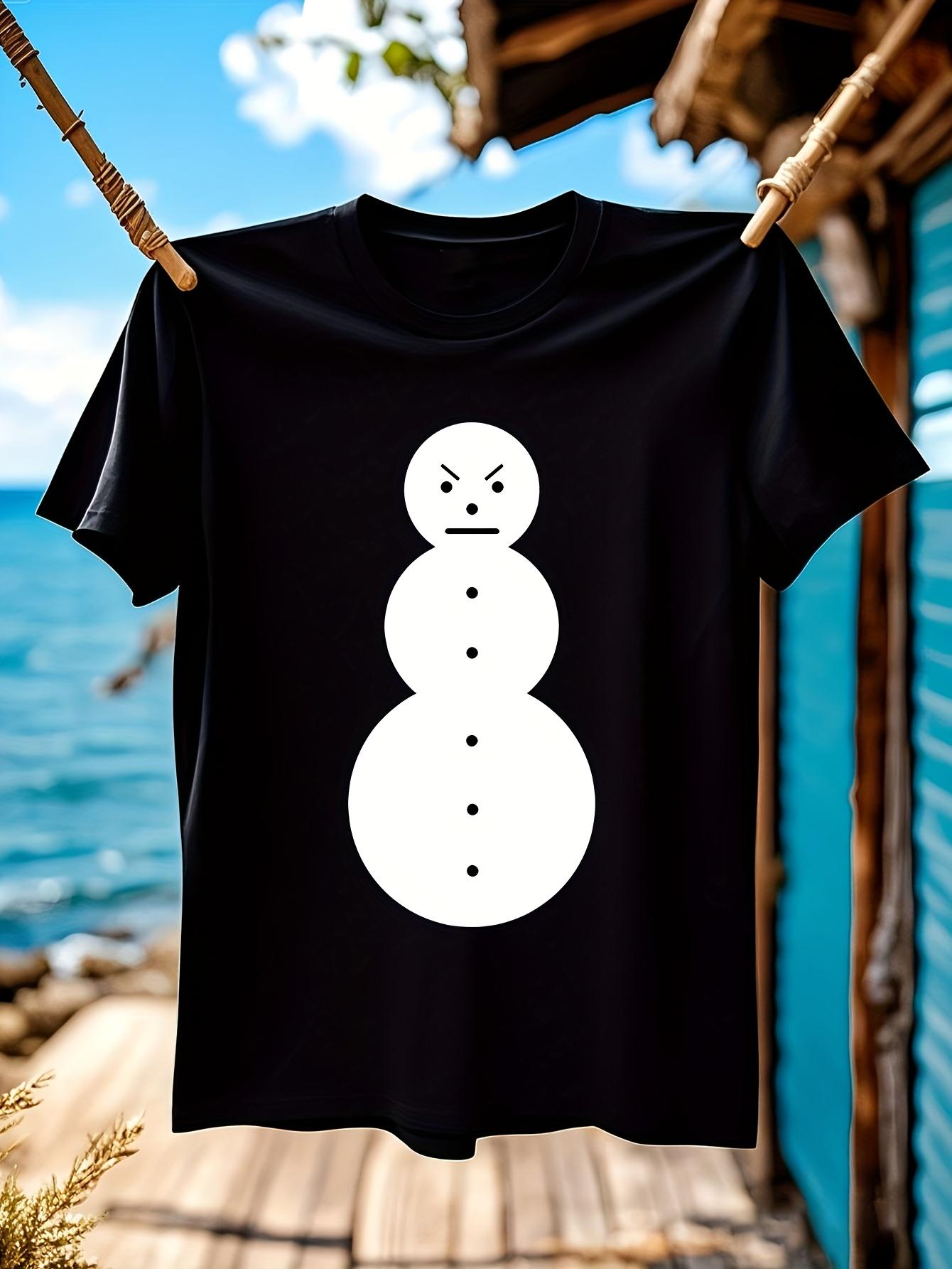 Jeezy Funny Snowman Face Graphic Tshirt Black Crewneck Te... XXXXL