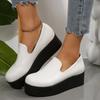 Women's Large Size Loafers Platform Sole One Kick Round Toe Anti-Slip Sole Shoes Women Leisure Fashion Roman Zapatillas De Mujer