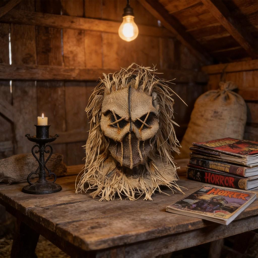 Halloween Horror Latex Scarecrow Mask With Realistic Design For Adult Cosplay