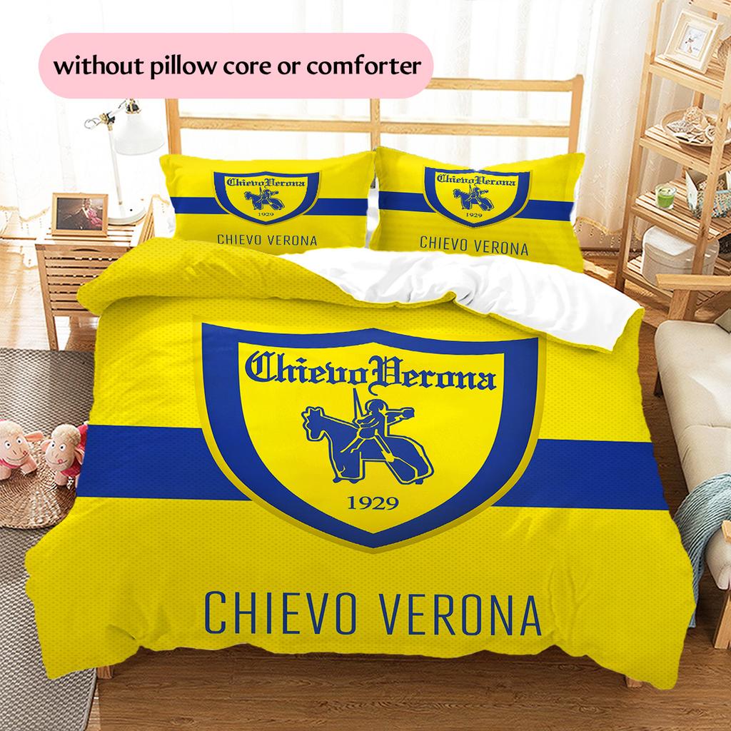Hellas Verona FC Pattern Bedding Quilt Set Home Decoration Gift (1 * duvet cover + 2 * pillowcase without core)