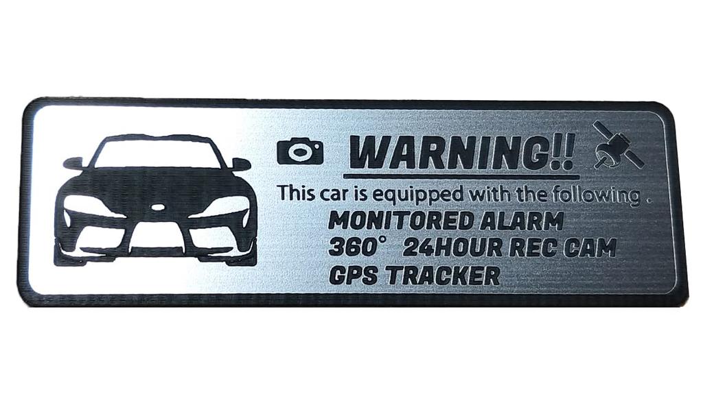 Honami Works SUPRA Security Emblem 24 Hour Surveillance Dash Cam GPS Tracker Sticker