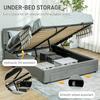 King Size Ottoman Bed Frame, with Front Drawer - Grey