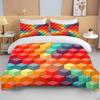 3D Geometric Hexagonal Rhombus Print Bedding Set Duvet Cover 1 Duvet Cover 2 Pillowcases Adult and Kids Bedding Set Luxury Gifts