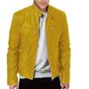 Mens Motorcycle Leather Jacket Slim Fit Short-Coat Lapel PU Jackets Autumn Zipper Stand Windproof Leather Coat Mens Clothing