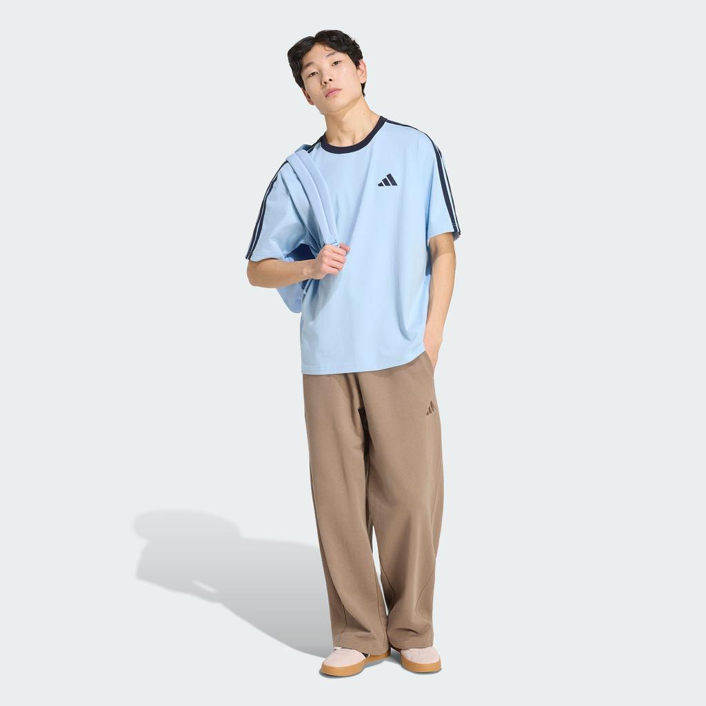 Adidas ESSENTIALS T Shirts Men's Blue Crew Neck Moderate