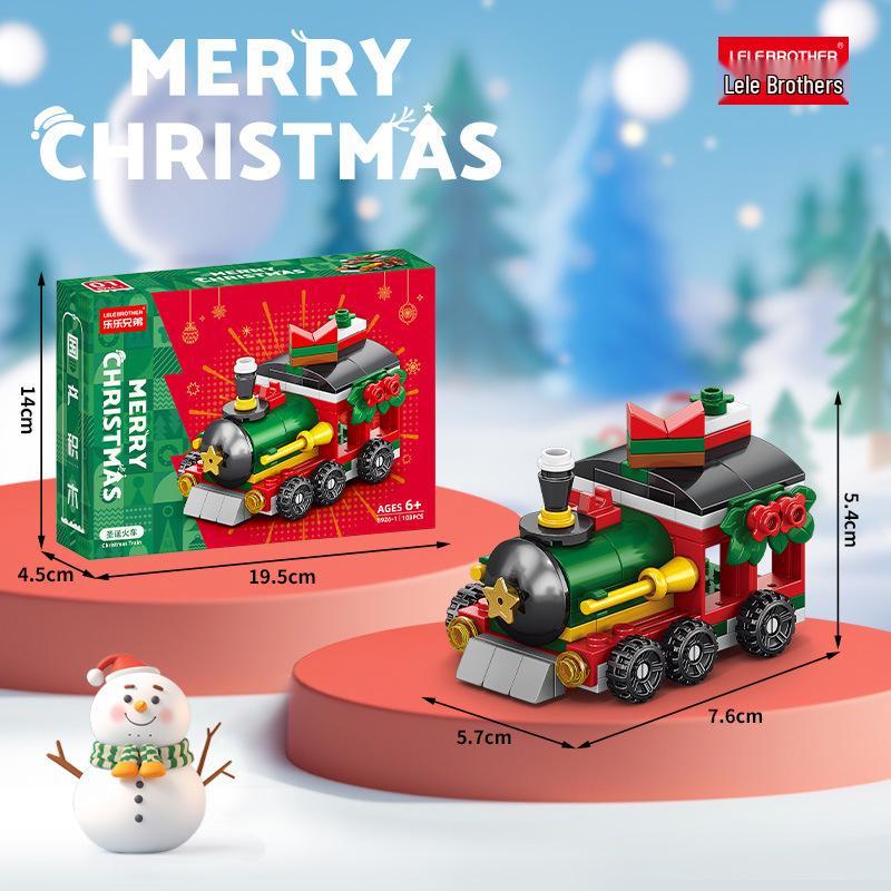 Christmas-Themed Lego-Compatible Building Blocks: Tree, Reindeer & Santa Set