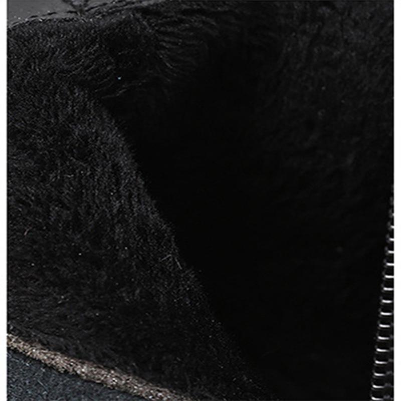2025 Winter Shoes Women Genuine Leather Boots Warm Plush Thick Sole 4cm Non-slip Fashion Brand Ladies Ankle Boots Black