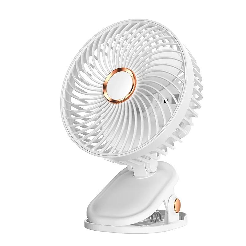 New Night Light Electric Fan Foldable USB Clip Rechargeable Portable Outdoor Home Office 5-gears Wireless Desktop Cooling Fan