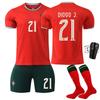 25-26 Portugalsko Domácí Dětský Fotbalový Dres Set Ronaldo Č.. 7 C Dres 21 Jota Trénink