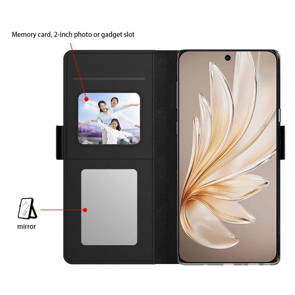 For Vivo S30 5G Case Stand PU Leather Phone Cover Card Holder Mirror