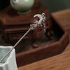 4PCS Silver Hair Bun Sticks For Long Hair Ancient Metal Hairpins With Moonstone Decoration Chinese Costume Hairpin