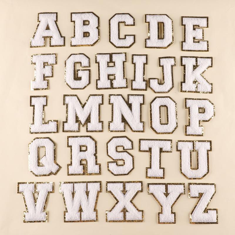 1 Stück Große Aufbügelbare Chenille Buchstaben-Flicken Für Kleidung Für Jacken Aufkleber Stickerei Buchstaben-Flicken Applikation Buchstaben-Flicken DIY
