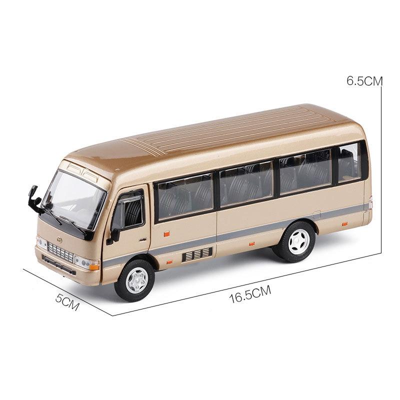 1/32 TOYOTA Coaster EX Toy Car Model Coach Lexury Bus MPV Diecast Miniature Van for Children Pull Back Collection Gift Boy Kid