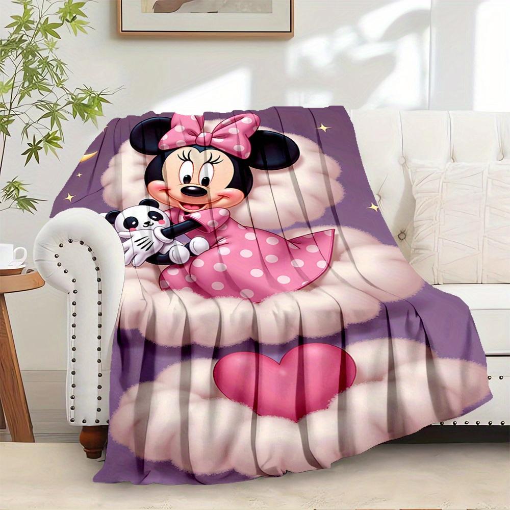 1pc Flannel Pink Polka Dot Cloud Blanket - Cute Minnie Mouse Design, Soft and Cozy Bed Throw for Room 75x90cm