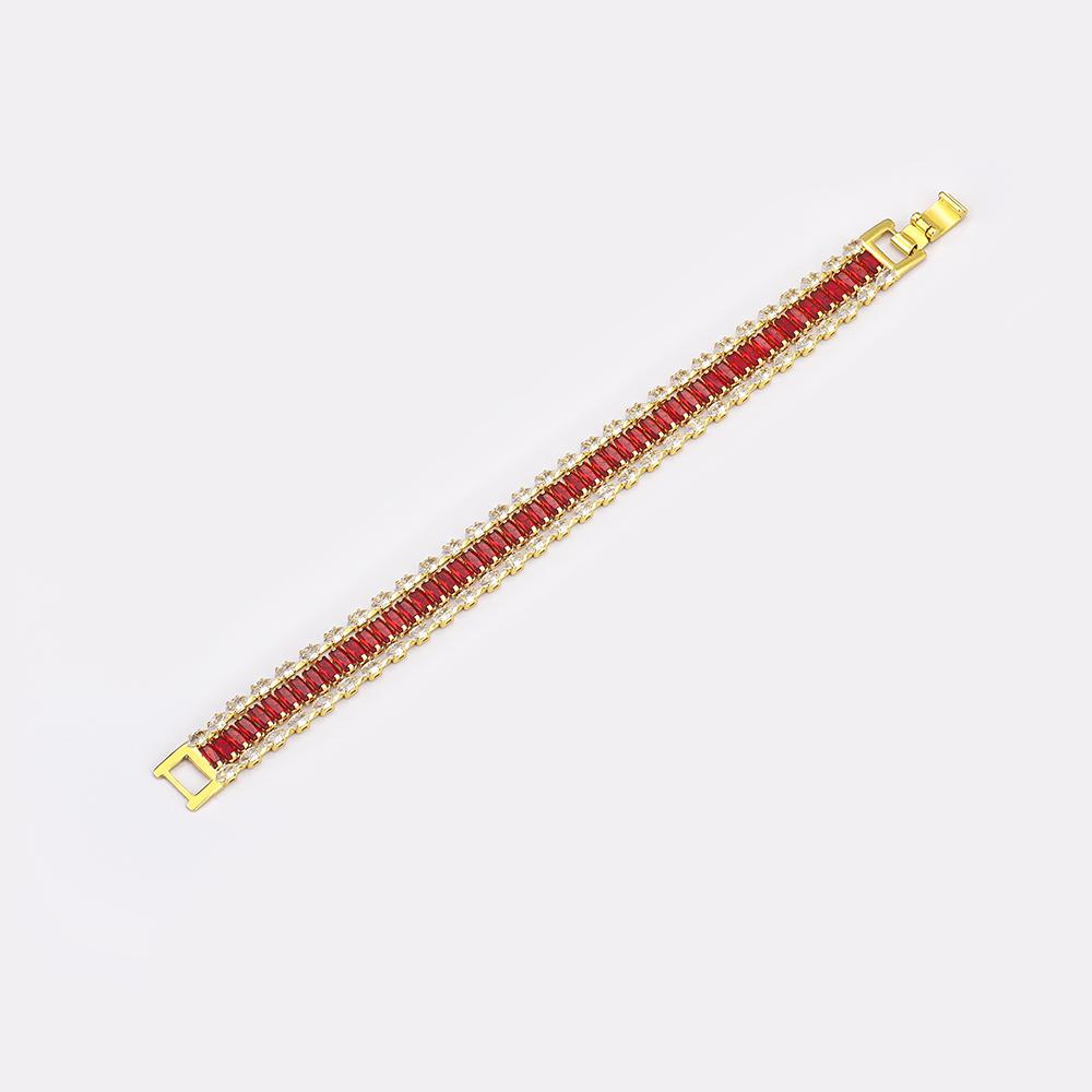 Nidin High Quality Multicolor Full Zircon Bracelets for Women Ladies Wedding Rainbow Charm Boho Hand Chain Party Jewelry Gifts
