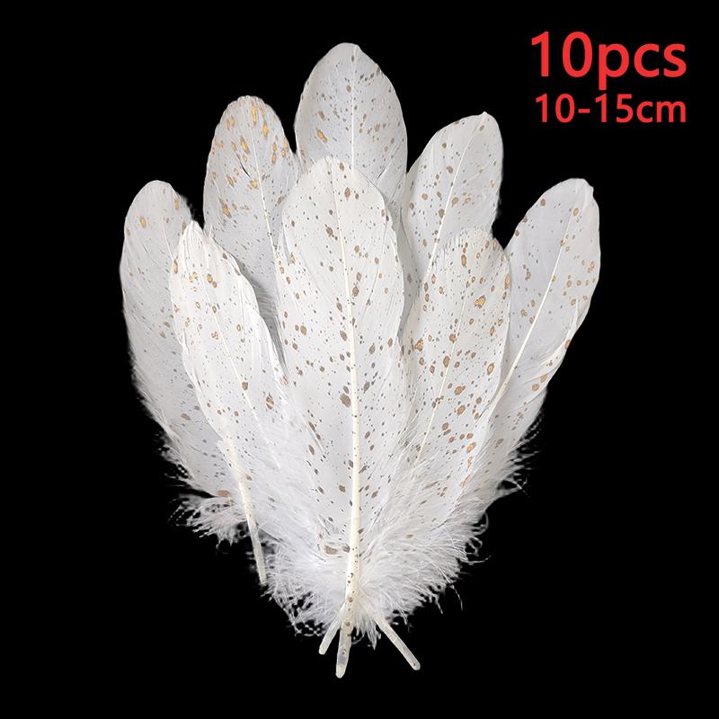 10-15cm Black White Gold Blue Green Feathers For Crafts Hat Plumas Long Decoration Big Small Trim Accessories Flower Goose 10pcs