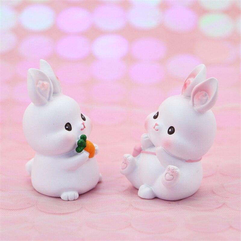 Cute Bunny Cake Decoration Rabbit Animal Ornaments Cake Topper Party Dessert Decor Birthday Party Baby Shower Baking Supplies