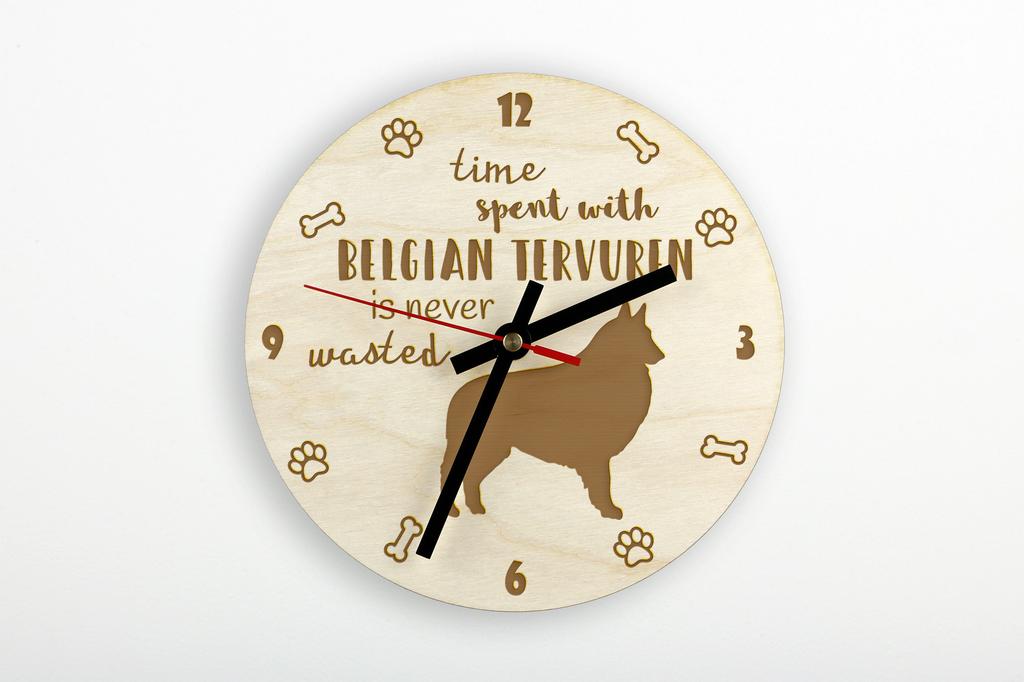 Tervueren Belgian Shepherd Dog, Tervueren Belgian Sheepdog - clock with dog, wooden clock with engraving, personalised clock by Art-Dog