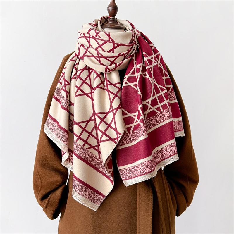 

Кашемировый шарф для женщин, толстые зимние шапки, шаль, накидка, женское пончо из пашмины, люксовый бренд, Echarpe Femme, теплое одеяло Bufanda