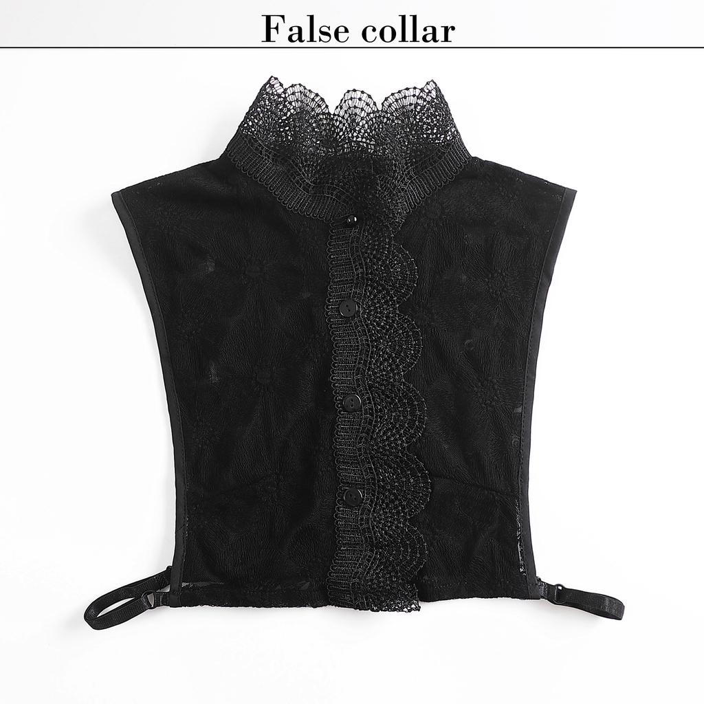 Fashion Half Shirt Style Fake Collar for Women Stand Detachable Collar Fake Girls Vintage Lace Ladies False Blouse Collar Decor