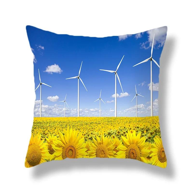 Beautiful Sunflower Field Print Pillowcase Car Ornaments Office Living Room Home Pillowcase