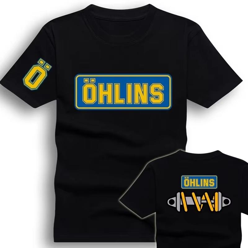 Desktop_Amazing Tees Men Ohlins Shock Suspension Car Motorcycle Sport Racing T Shirt Summer Casual Oversized Men's Short Sleeve