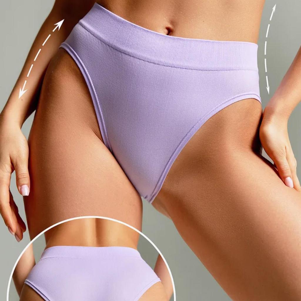 Plus Size Russian Seamless Triangle Bikini Panties - Folded Leg, Open Back, Sexy, Breathable, High Elasticity