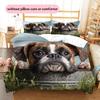 Boxer Pattern Bedding Home Decoration Birthday Gift (1 * Duvet Cover + 2 * Pillowcase, Without Core)