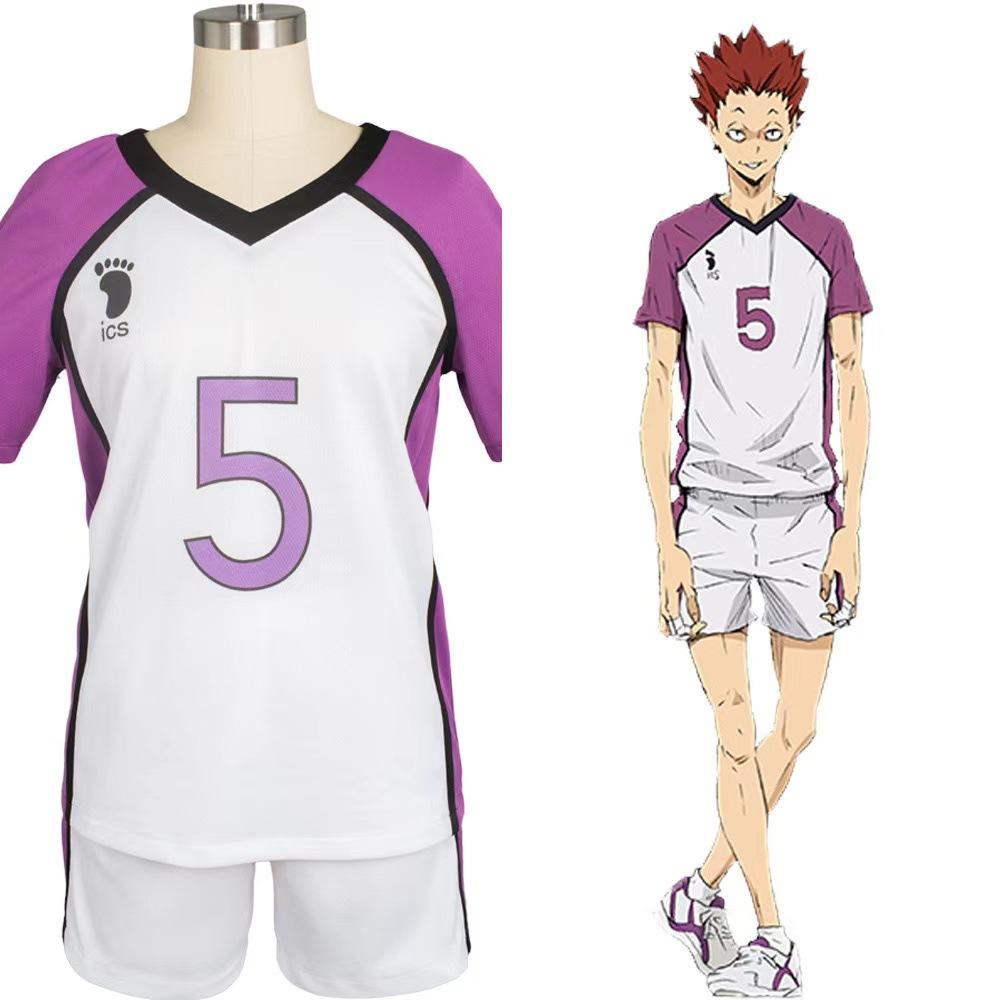 

Volleyball less cos uniform high school short sleeve Aoba Castle Shiratozawa sports jersey volleyball uniform set XXL