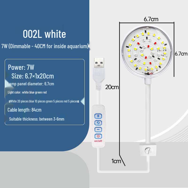 Energie sparende LED-Aquariumleuchte für kleine Becken mit super heller Bepflanzung und Clip-Halterung.