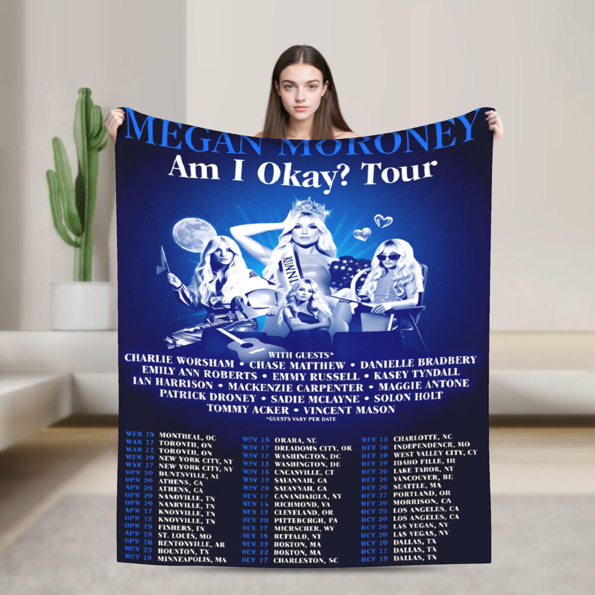 Pandara Jewelry Unisex Megan Moroney Singer Cloud 9 Album Blanket Airplane Travel Flannel Throw Blanket For Bedroom Super Soft Bedspread Birthday Gift