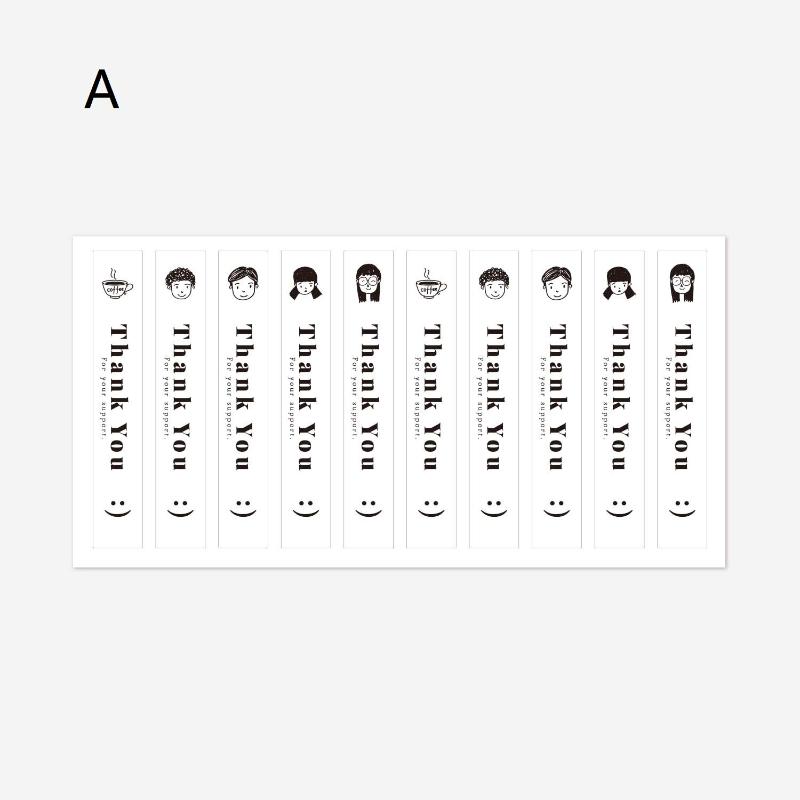 

10Sheets/Pack Have A Nice Day Thank You For Your Support Milk Tea Sticker Water Bottle Coffee Rectangle Seal Label Self-Adhesive A