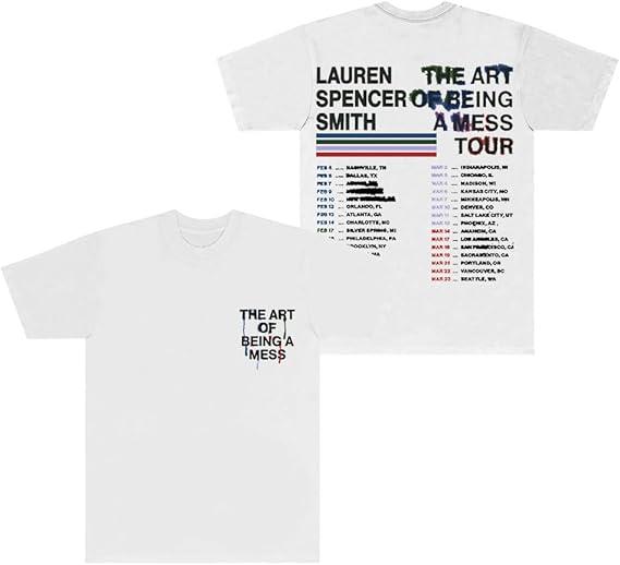 

Lauren Spencer Smith The Art of Being A Mess Tour TShirts Women Unisex Fashion Crewneck Short Sleeve Tee S