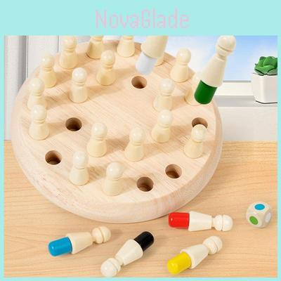 Jogo de Memória em Madeira Para Crianças Desenvolvimento Educacional do Foco Com Caixa de Armazenamento Colorida