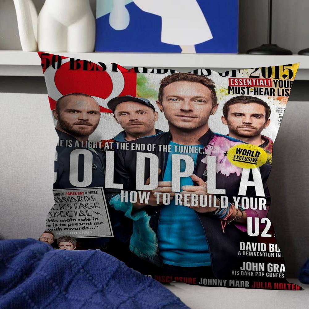 C-Coldplay Band Pillow Gift Home Office Decoration Pillow Bedroom Sofa Car Cushion CoverPillow Case
